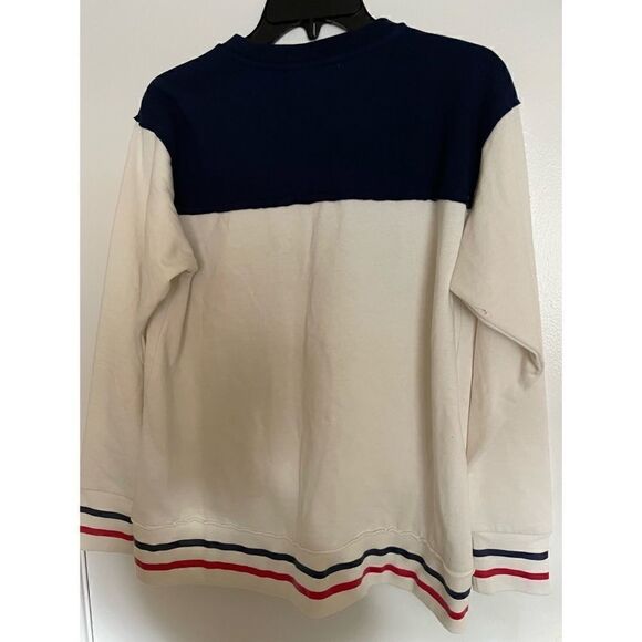 Atlanta Braves Touch Women's Free Agency Pullover Sweatshirt - Cream/Navy S - Picture 4 of 5